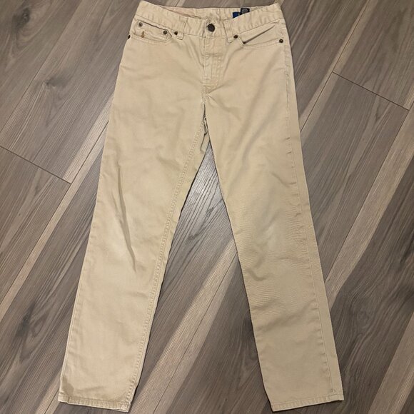 POLO Ralph Lauren Boys Khaki Denim Jeans ~ Size: 12 - Picture 1 of 5